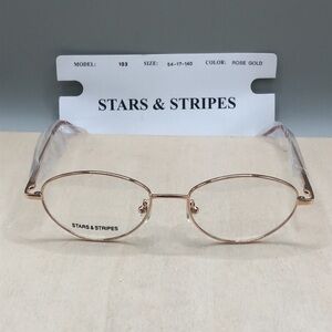 Vintage Stars and Stripes Brand Rose Gold Full Rim Oval  EyeGlasses 54-17-140